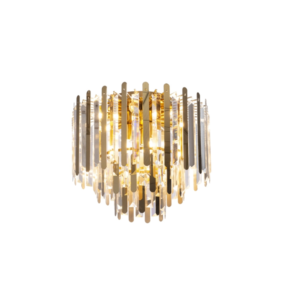 RV Astley Mabel Flush Ceiling Light in Clear Glass and Polished Gold – Small