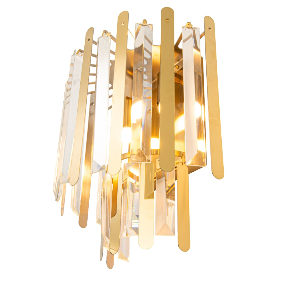 RV Astley Mabel Wall Lamp in Clear Glass and Polished Gold