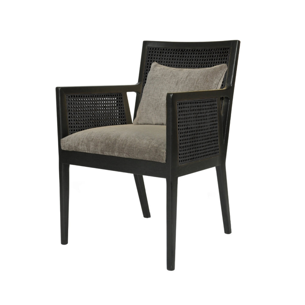 RV Astley Melfi Chair with Rattan and Mouse Chenille