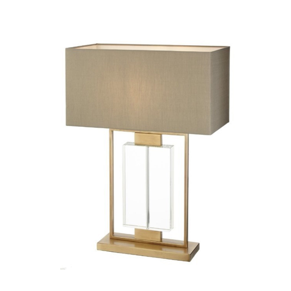 RV Astley Ryston Table Lamp with Antique Brass and Crystal