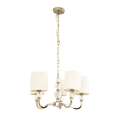 RV Astley Sophia 5 Arm Chandelier with White Shades