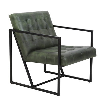 Rascino Chair in Green Leather