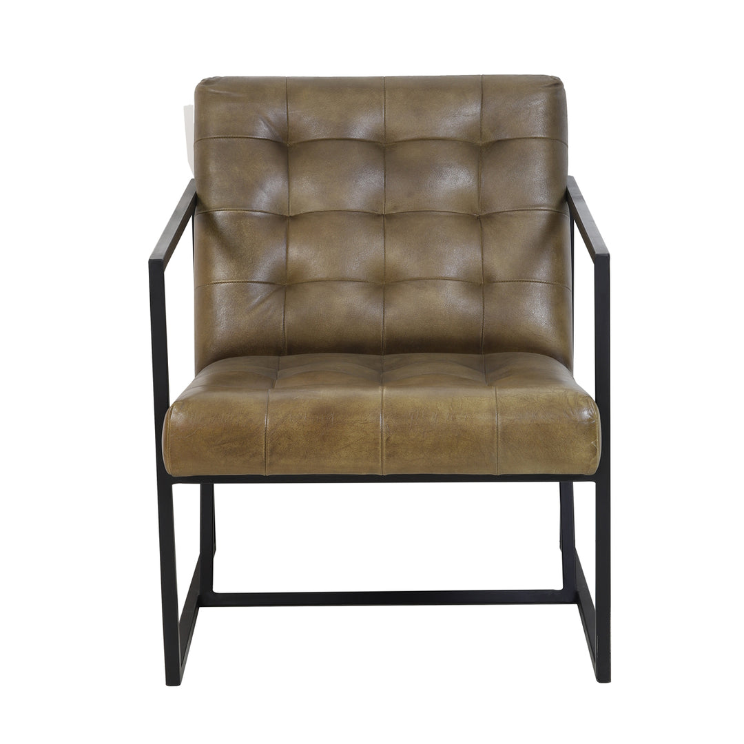 Rascino Chair in Olive Green Leather