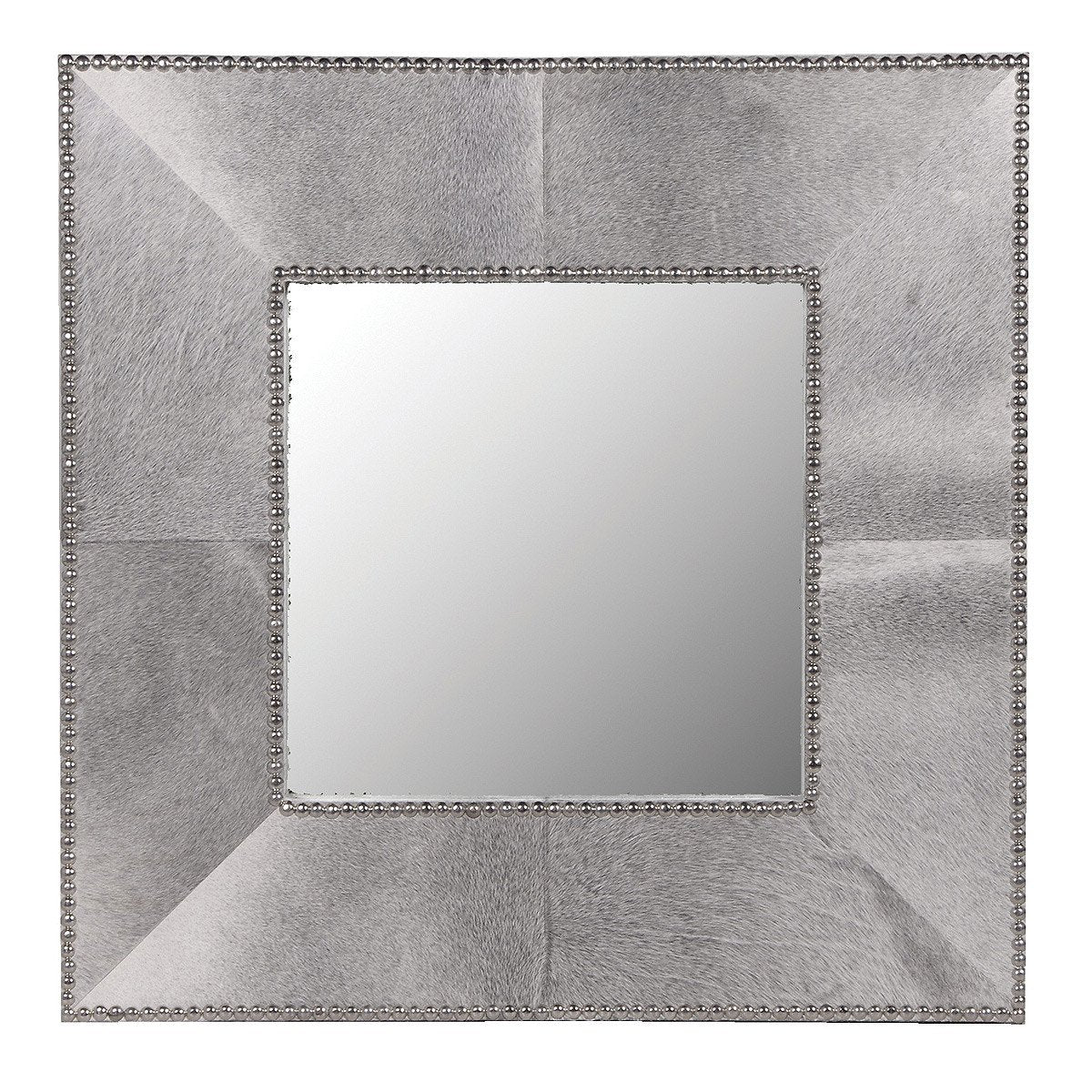 Cowhide Studded Wall Mirror