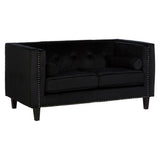 Regina 2-Seater Sofa in Black Velvet