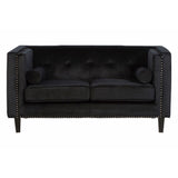 Regina 2-Seater Sofa in Black Velvet