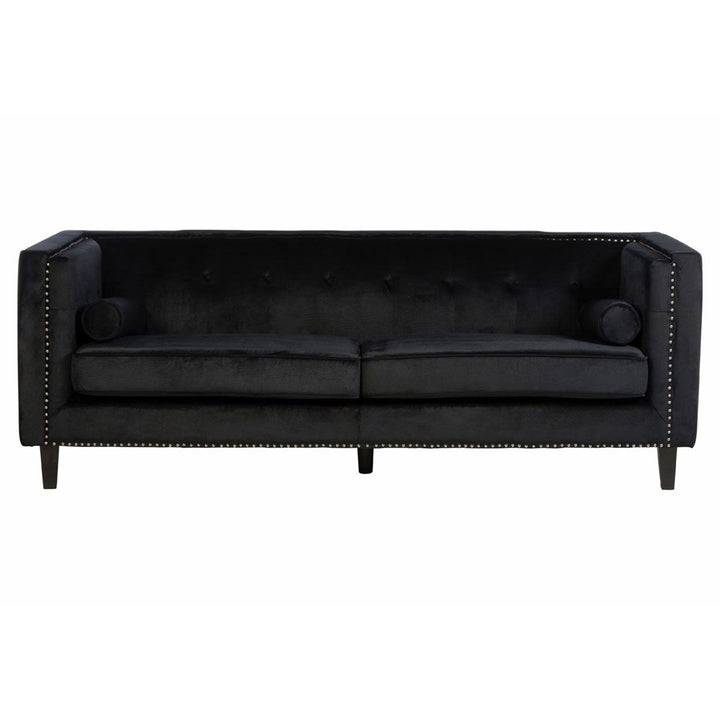 Regina 3-Seater Sofa in Black Velvet