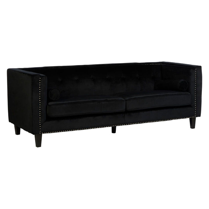 Regina 3-Seater Sofa in Black Velvet