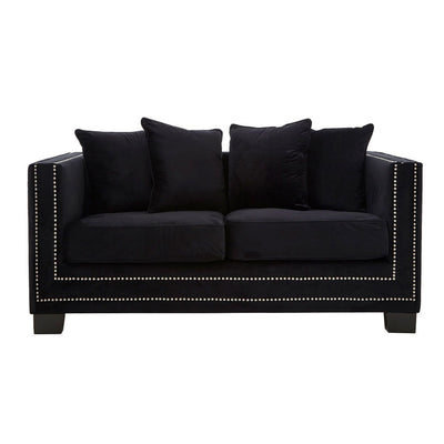 Regis 2-Seater Sofa in Black Velvet