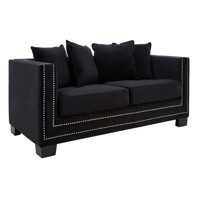Regis 2-Seater Sofa in Black Velvet