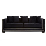 Regis 3-Seater Sofa in Black Velvet