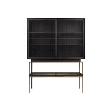 Relino Cabinet with Mindi Wood and Dark Brass Metal