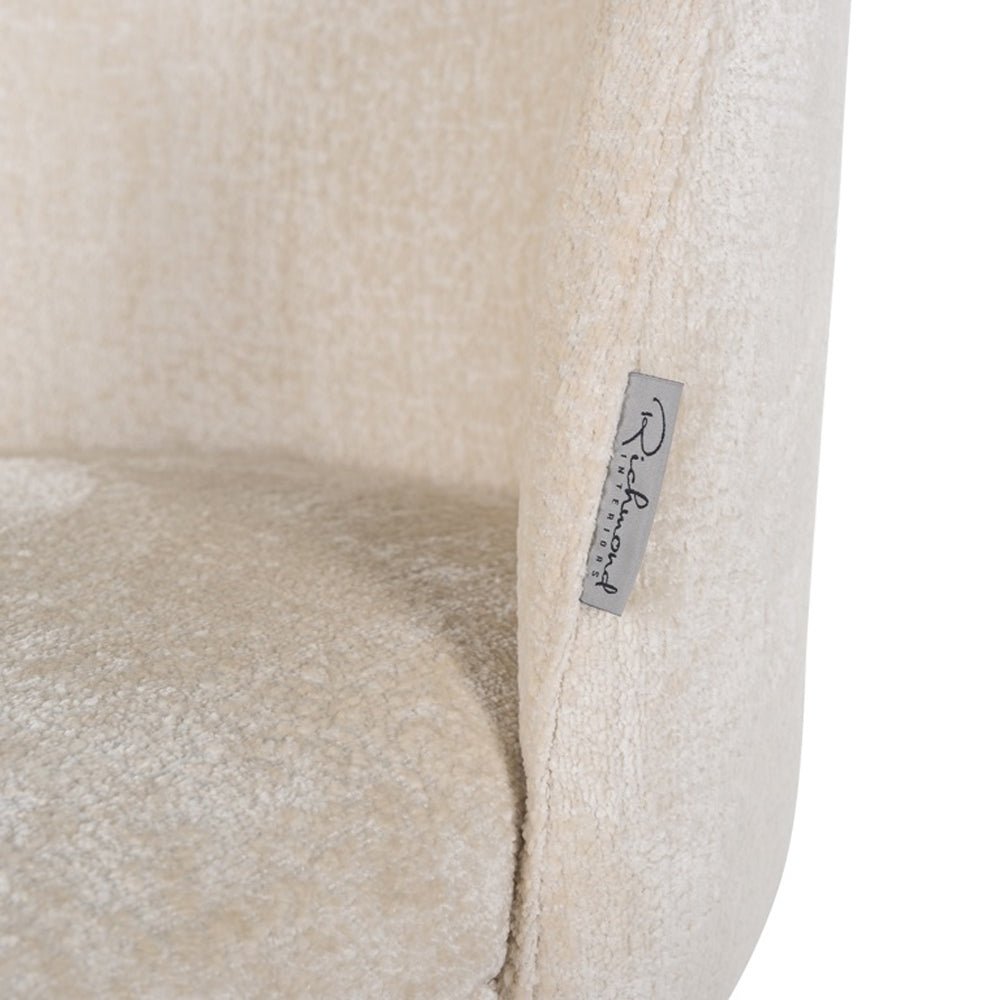 Richmond Interiors Alicia Chair in White Chenille Fabric