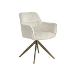 Richmond Interiors Aline Swivel Chair in White Chenille