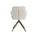 Richmond Interiors Aline Swivel Chair in White Chenille