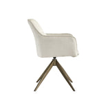 Richmond Interiors Aline Swivel Chair in White Chenille