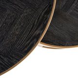 Richmond Interiors Blackbone Oak and Steel Paired Coffee Tables - Brass