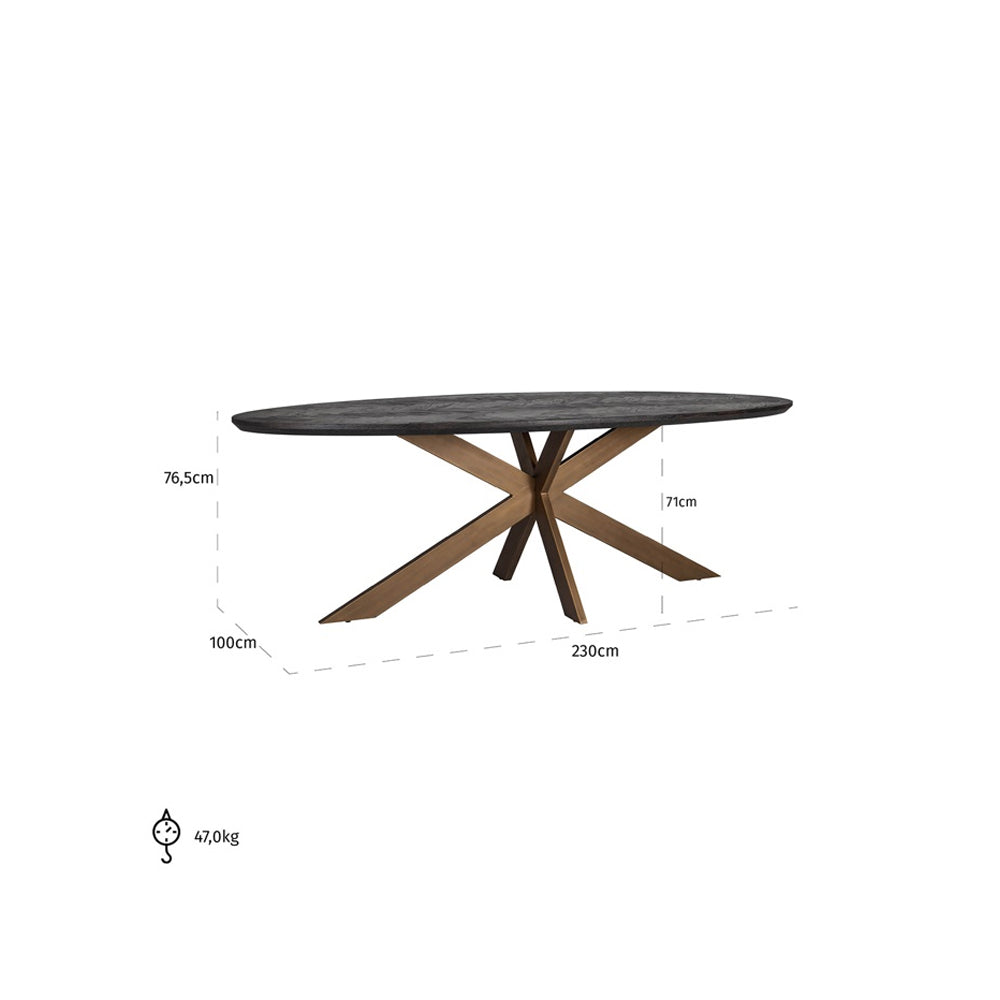 Richmond Interiors Blackbone Oval Dining Table – 230cm