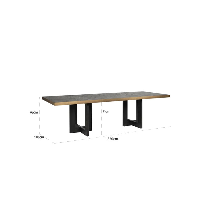 Richmond Interiors Cambon Dining Table in Dark Coffee – Large