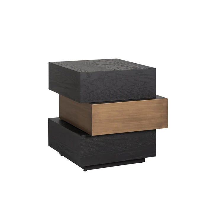 Richmond Interiors Cambon Layered End Table in Dark Coffee