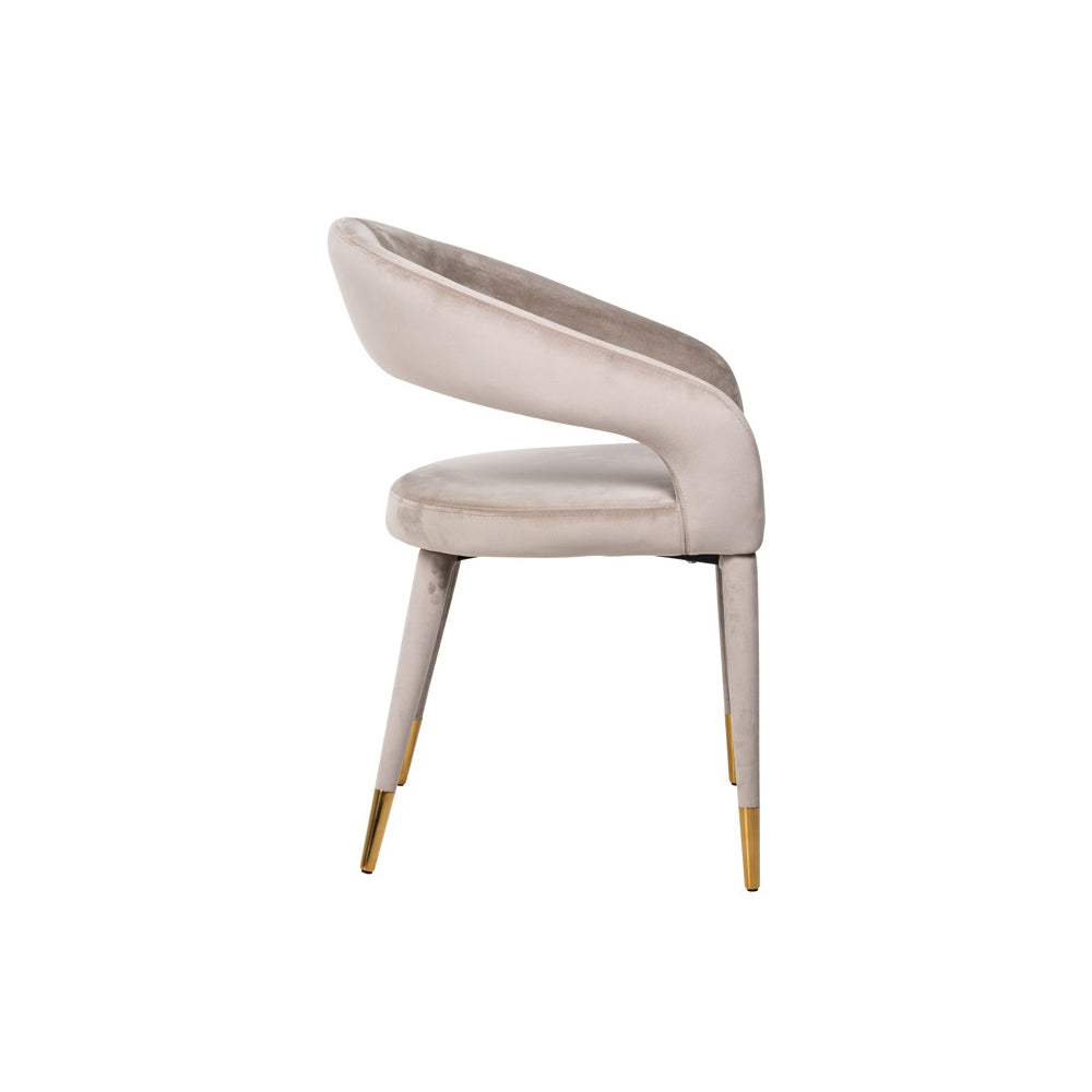 Richmond Interiors Gia Chair in Khaki Velvet