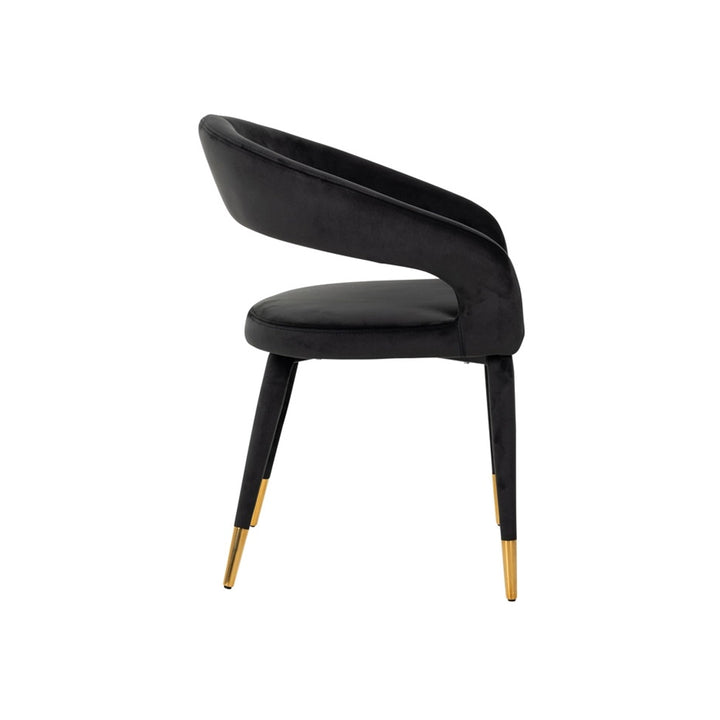 Richmond Interiors Gia Chair in Anthracite Velvet