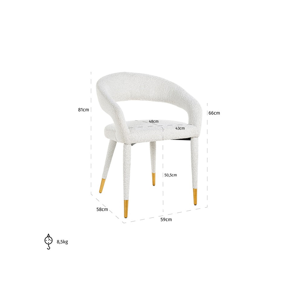 Richmond Interiors Gia Chair in White Boucle