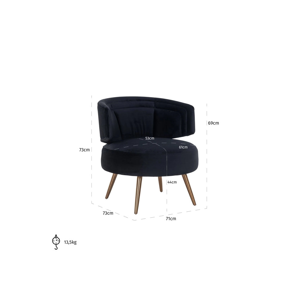 Richmond Interiors Hazel Easy Chair in Black Velvet