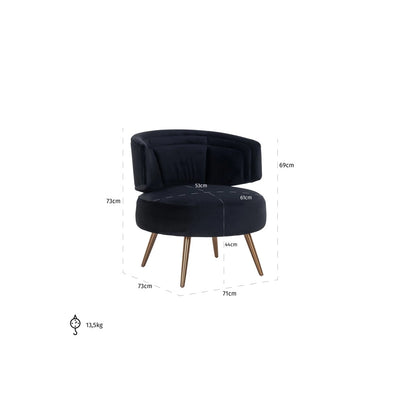 Richmond Interiors Hazel Easy Chair in Black Velvet