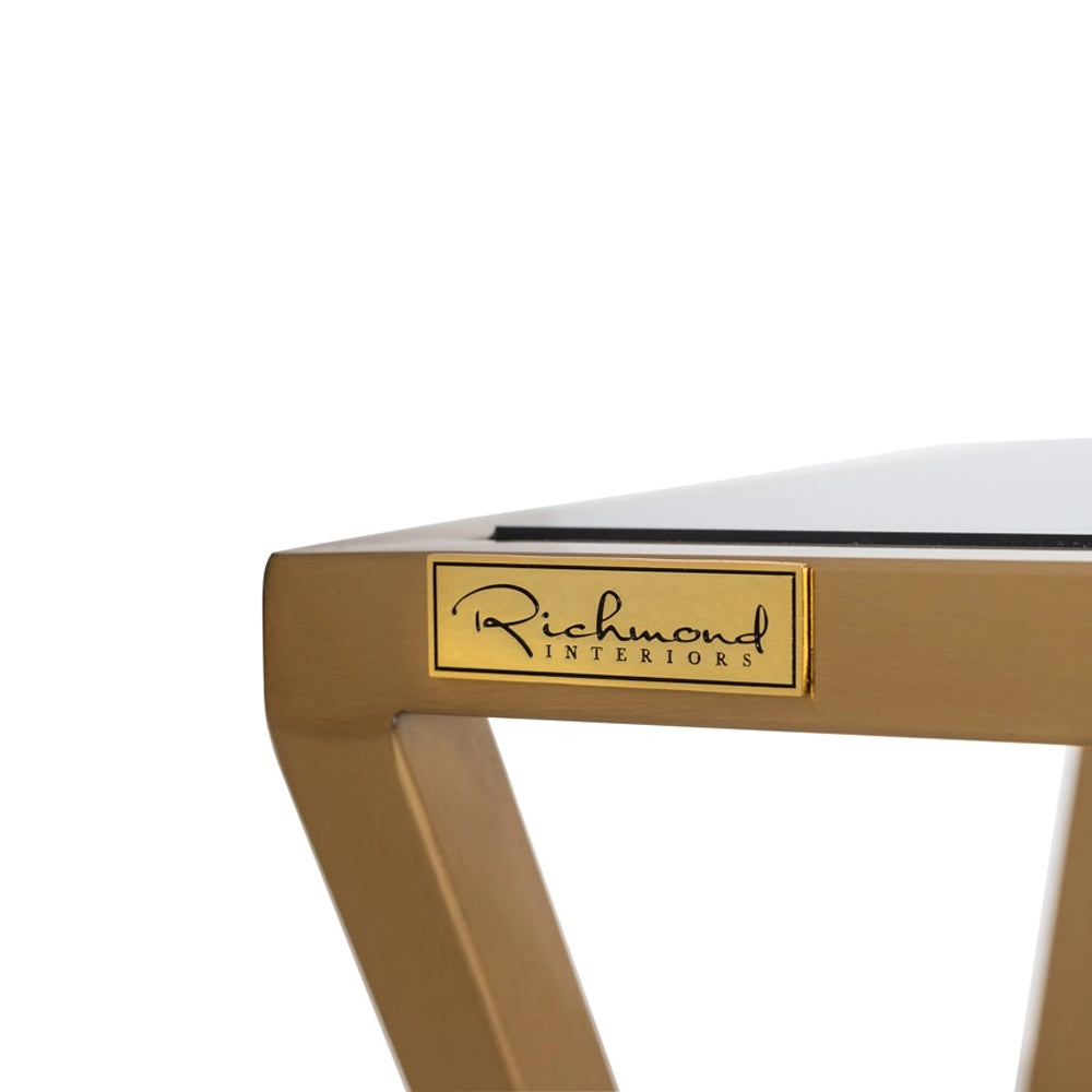 Richmond Interiors Paramount Sofa Table in Brushed Gold