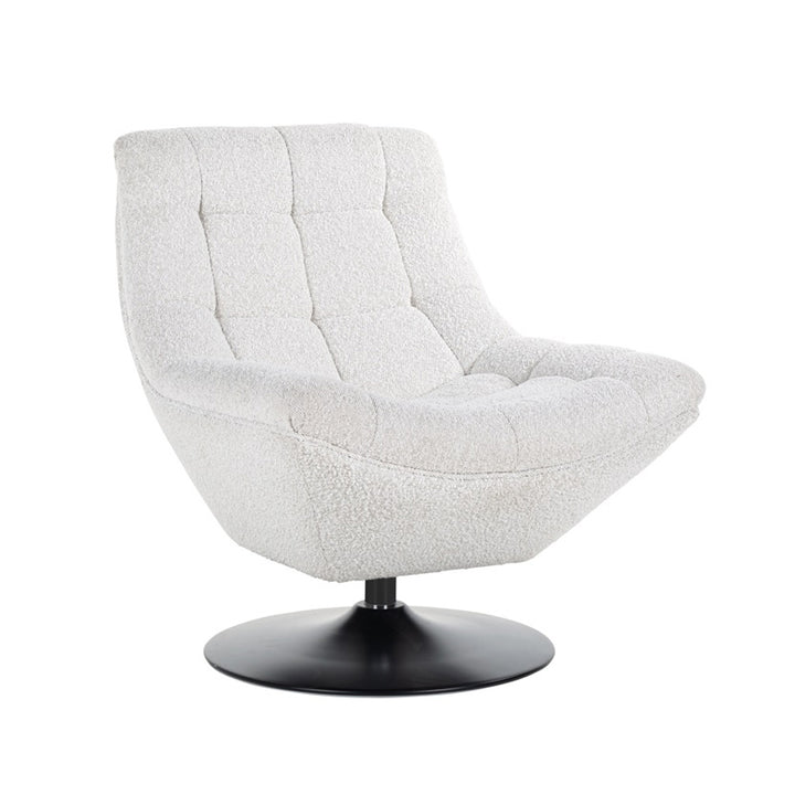 Richmond Interiors Richelle Swivel Chair in White Boucle