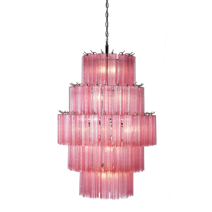 Rosalina Tiered Chandelier with Pink Glass
