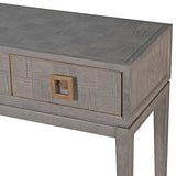 Fernsby Squares Console Table with Oak and Brass