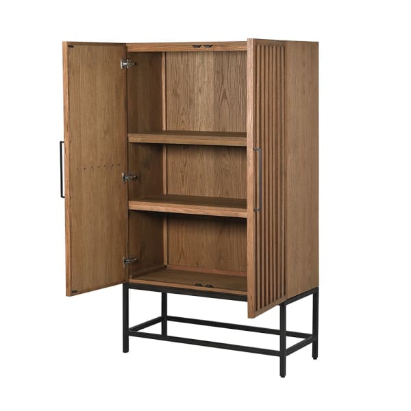 Anise Multi-Shelf Cabinet with Oak Veneer