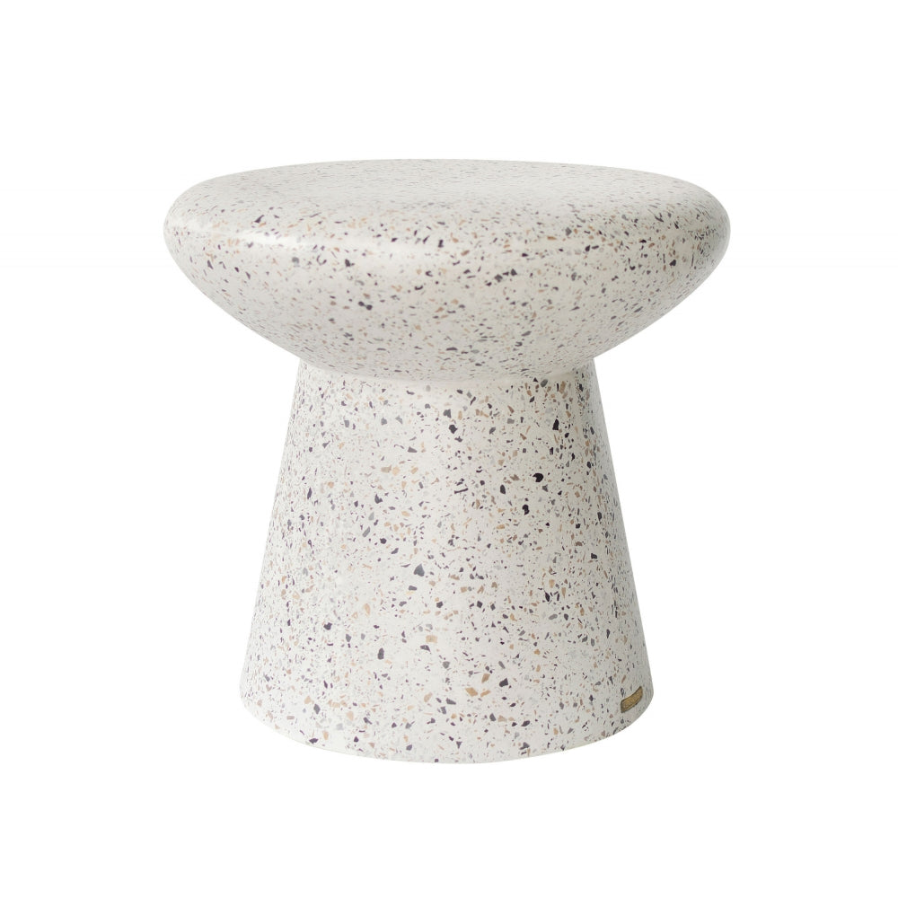 Seraphin Stool with a White Terrazo Finish