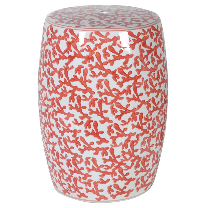 Sienna Porcelain Stool with Hand Painted Detail