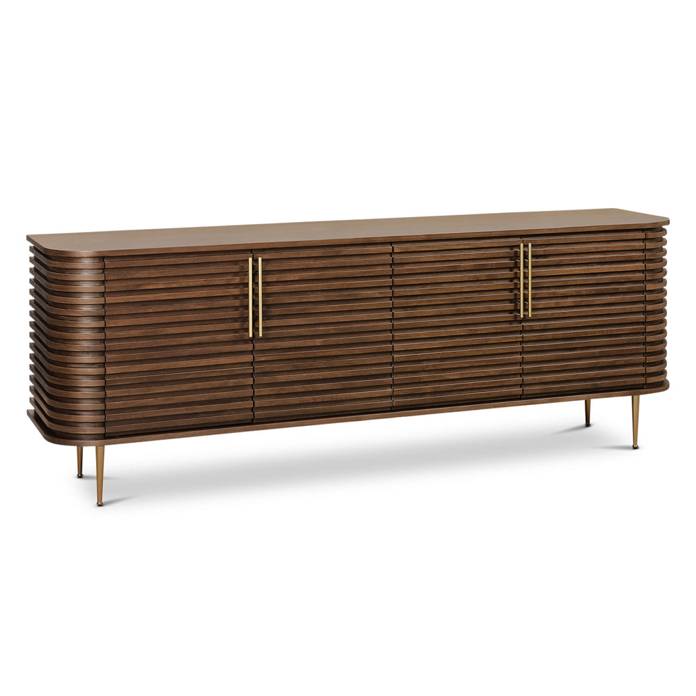 Berkeley Designs Paris Sideboard with Natural Walnut Veneer and Brass