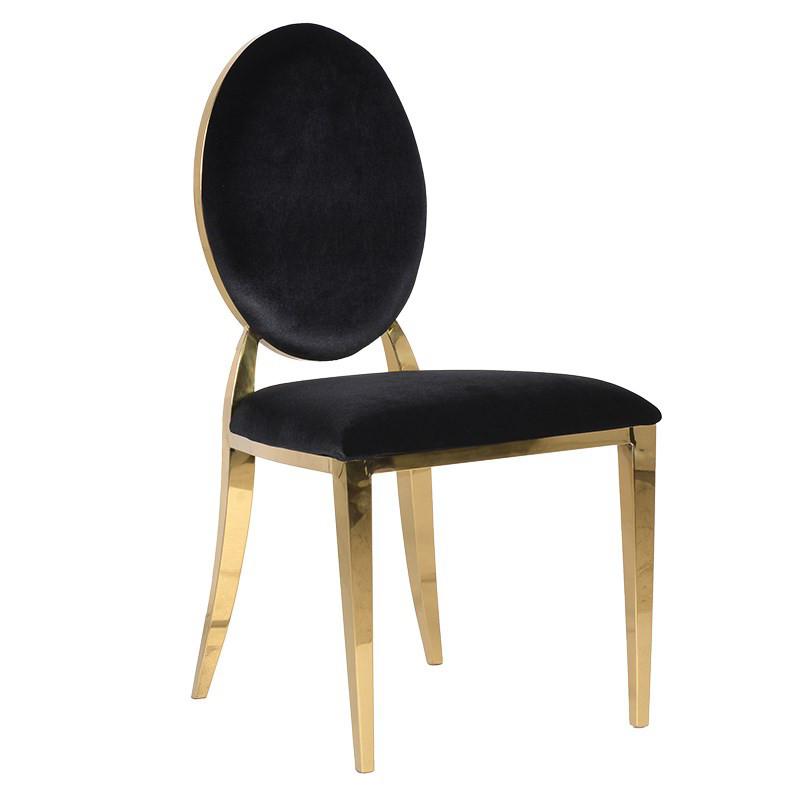 Sophia Black Velvet & Gold Dining Chair