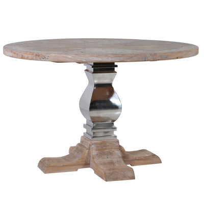 The Chipping Norton Round Wood & Steel Dining Table
