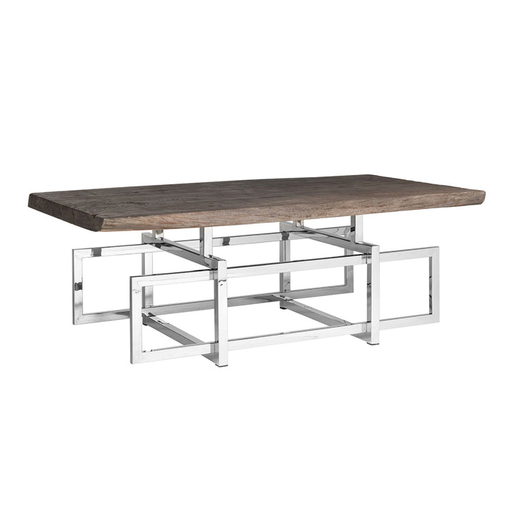 Richmond Interiors Tuxedo Coffee Table in Acacia Wood and Steel