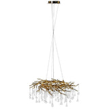 Wisdom Small Glass Droplet Chandelier in Antique Gold