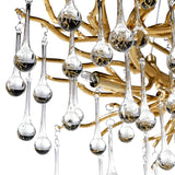 Wisdom Small Glass Droplet Chandelier in Antique Gold