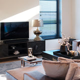 Richmond Interiors Blackbone Oak and Silver Larger TV Unit