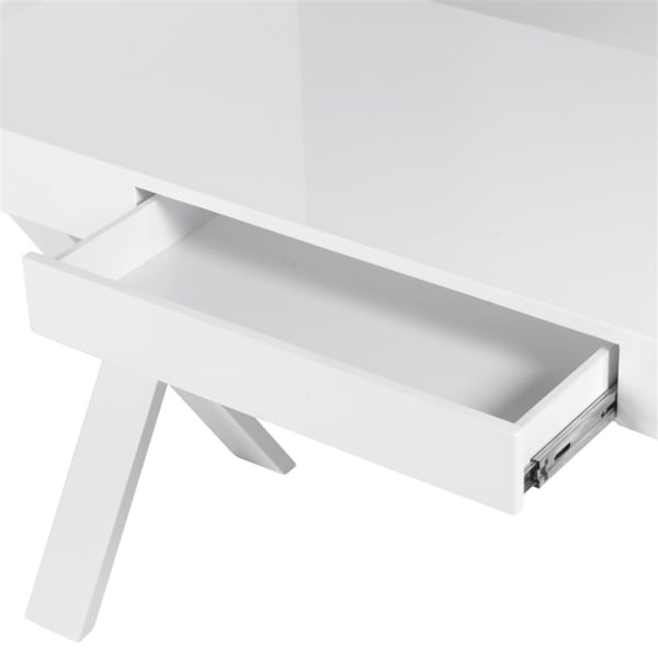 Blanc Hi-Gloss Desk/Dressing Table in Bright White