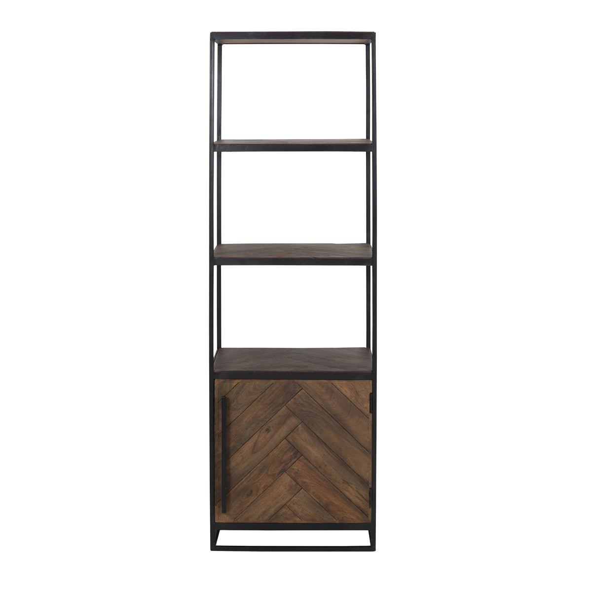 Yucata Shelving Cabinet with Black Metal