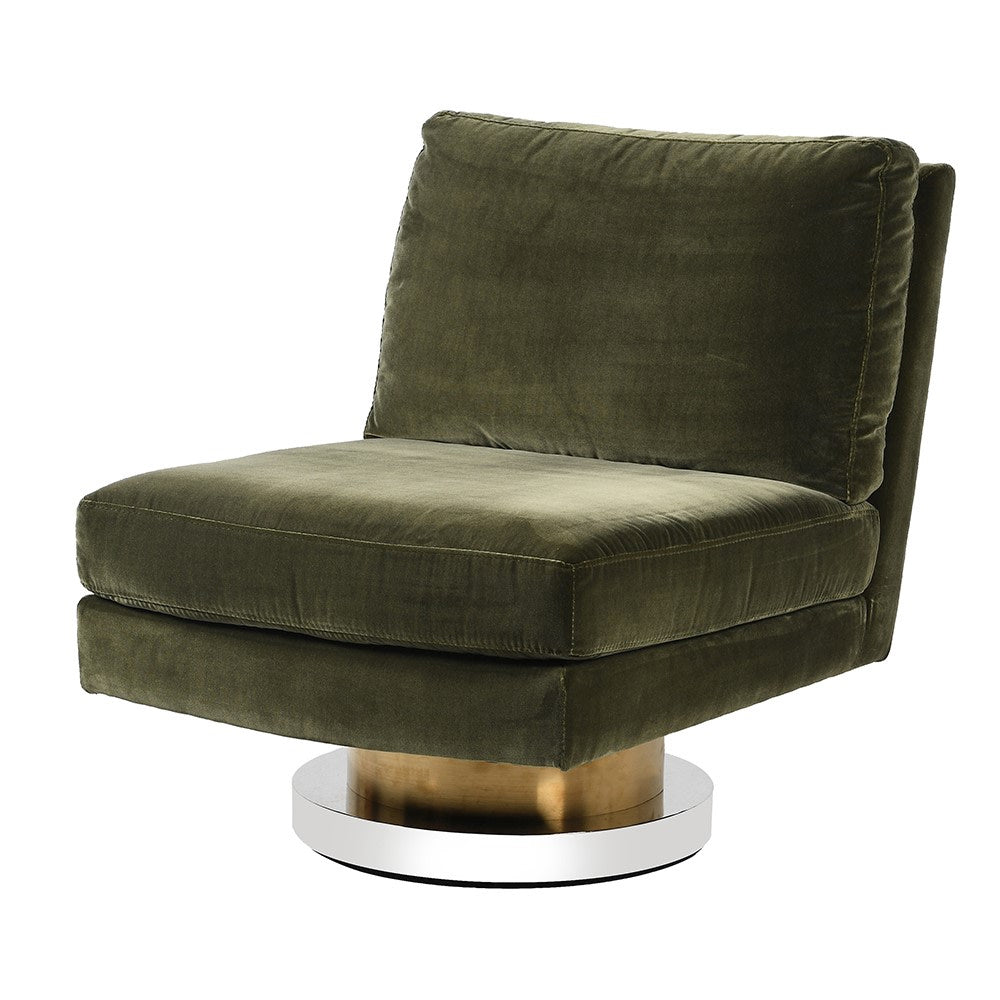 Zetta Swivel Chair in Olive Green