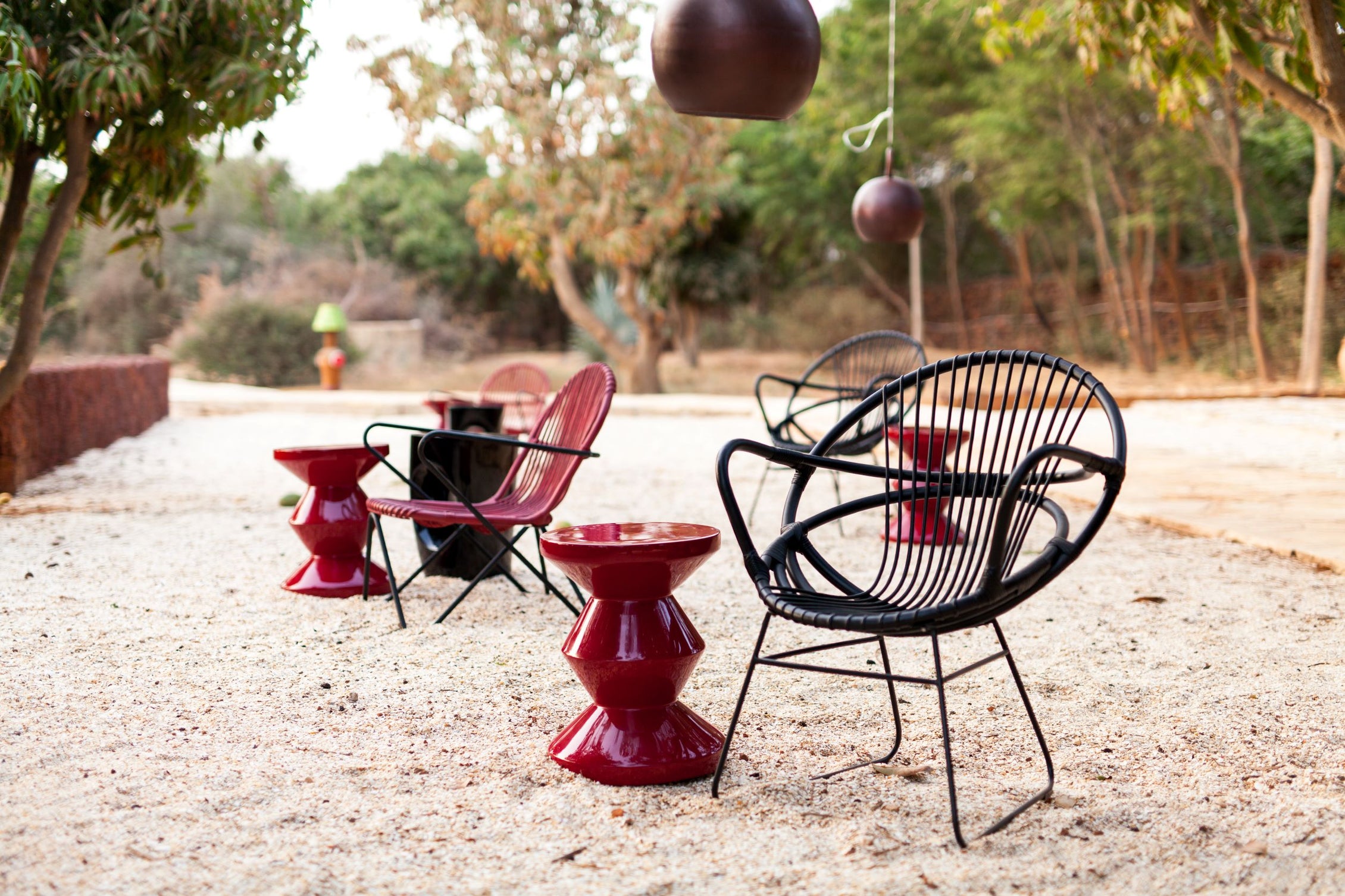 Pols Potten Migg Zig Zag Stool in Ruby Red Lacquered Polyester ...
